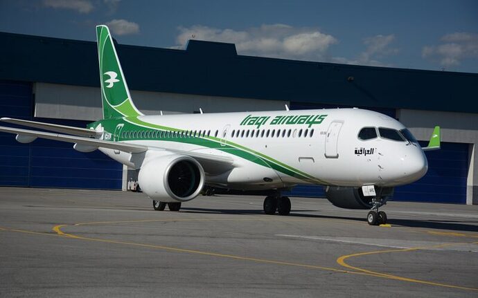 Iraqi-Airways-Airbus-A220-on-the-ground-at-an-airport-800x500