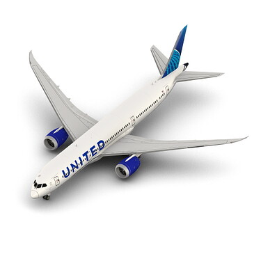B789 UnitedNew render