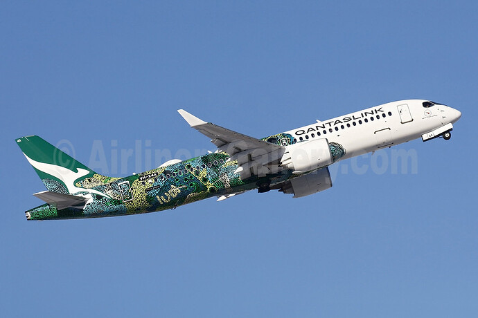 QANTASLink (National Jet) A220-300 VH-X4A (23-Aboriginal artwork)(Tko) YMX (GBH)(46)-XL