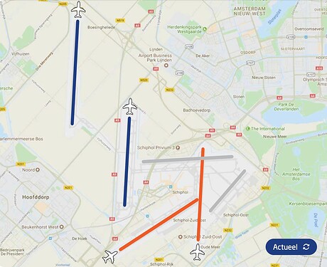 AMS four runways in use