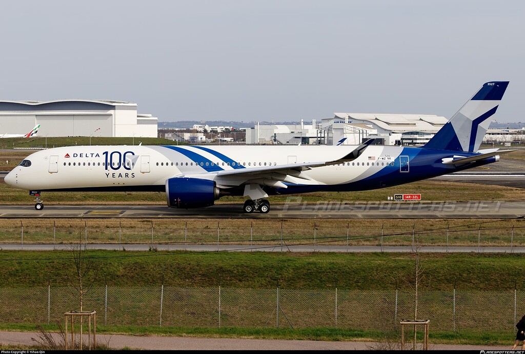 デルタ航空 A350-900 100 YEAR Special Livery Delta Air Lines 100 Years Livery Airbus A350-900 N527DN