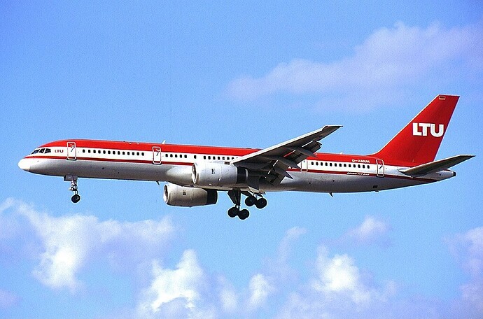 By Konstantin von Wedelstaedt - Gallery page http://www.airliners.net/photo/LTU---Lufttransport-Unternehmen/Boeing-757-2G5/0192632/LPhoto http://cdn-www.airliners.net/aviation-photos/photos/2/3/6/0192632.jpg, GFDL 1.2, https://commons.wikimedia.org/w/index.php?curid=26877984