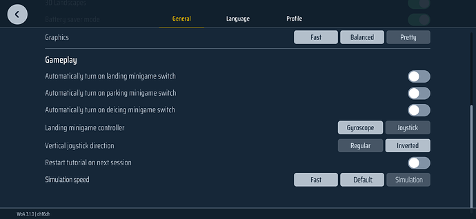 Simulation speed buttons