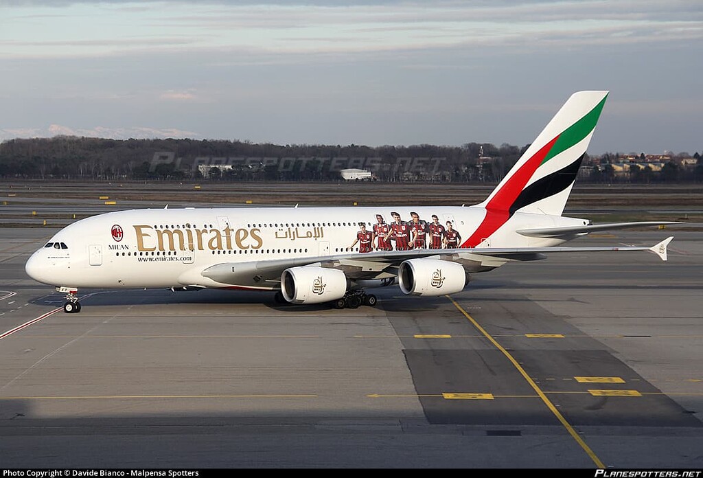 UAE / A388 - Emirates (AC Milan 2015 livery) - Livery Suggestions ...