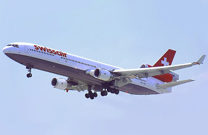 By Swissair_McDonnell_Douglas_MD-11_Wedelstaedt.jpg: Konstantin von Wedelstaedtderivative work: Altair78 (talk) - Swissair_McDonnell_Douglas_MD-11_Wedelstaedt.jpg, GFDL 1.2, https://commons.wikimedia.org/w/index.php?curid=16786665