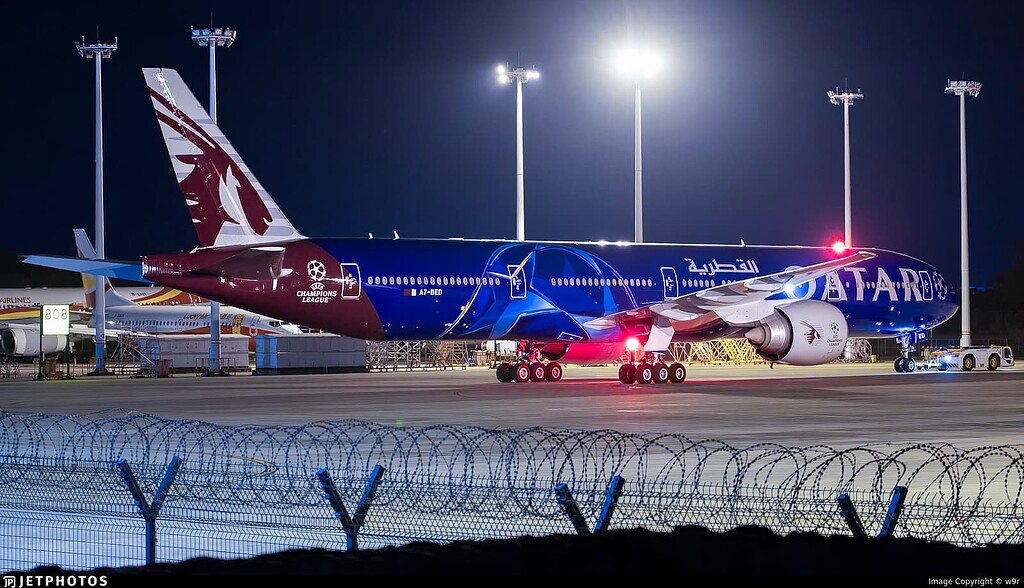 QTR / B77W Qatar Airways (UEFA Champions League Livery) Livery
