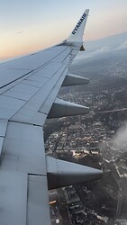 view of Luxembourg-City after takeoff from RW24