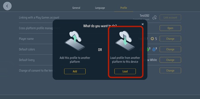 Step 10 new device or platform to choose load migrated profile