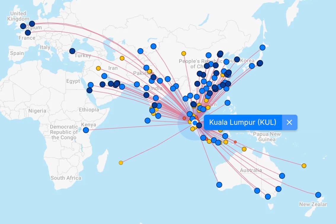 Route network from KUL